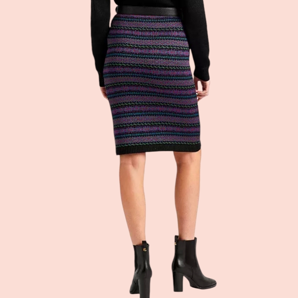 Lauren Ralph Lauren Purple Black Knee-Length Pencil Skirt New - Picture 2 of 9